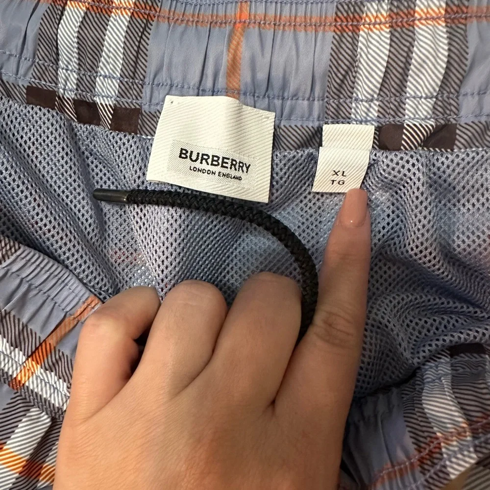 Burberry Blue Plaid Men's Swim Trunks